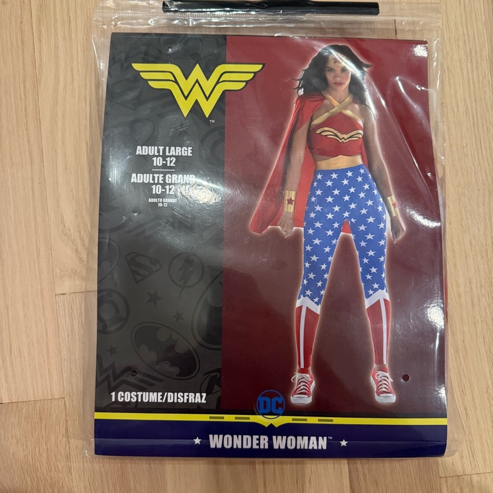 NEW Wonder Woman Adult Large 10-12 Costume - Red, Blue, Gold